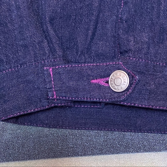 ❤️🌈 Purple Wash Denim Jean Jacket w/♥️🌈 embroidered Detail XS/Small Retro V… - Picture 6 of 8
